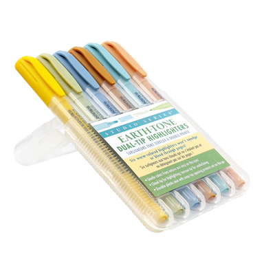 PTR Earth Tone Dual-Tip Highlighters (Set of 6)