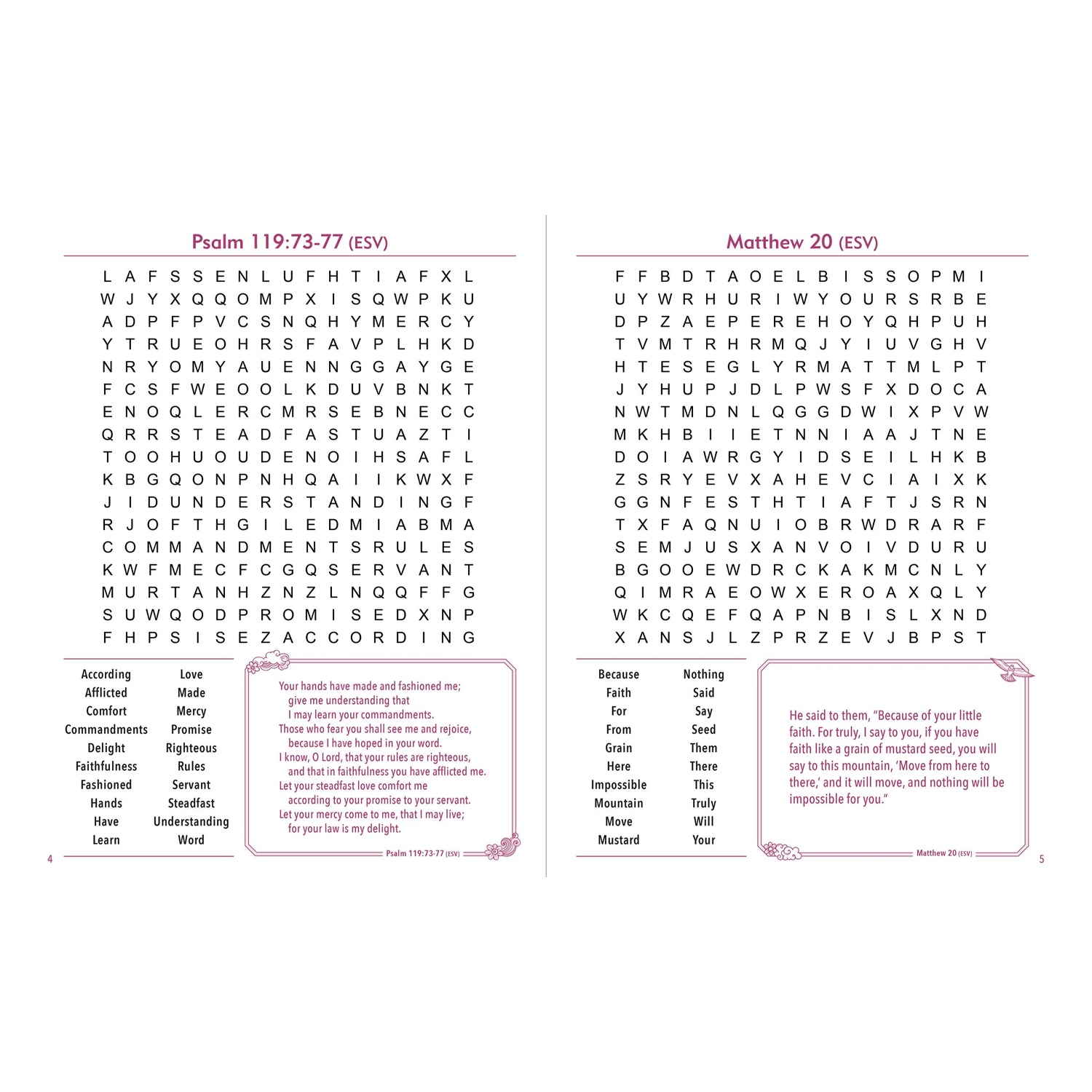 PTR Bible Verse Large Print Word Search