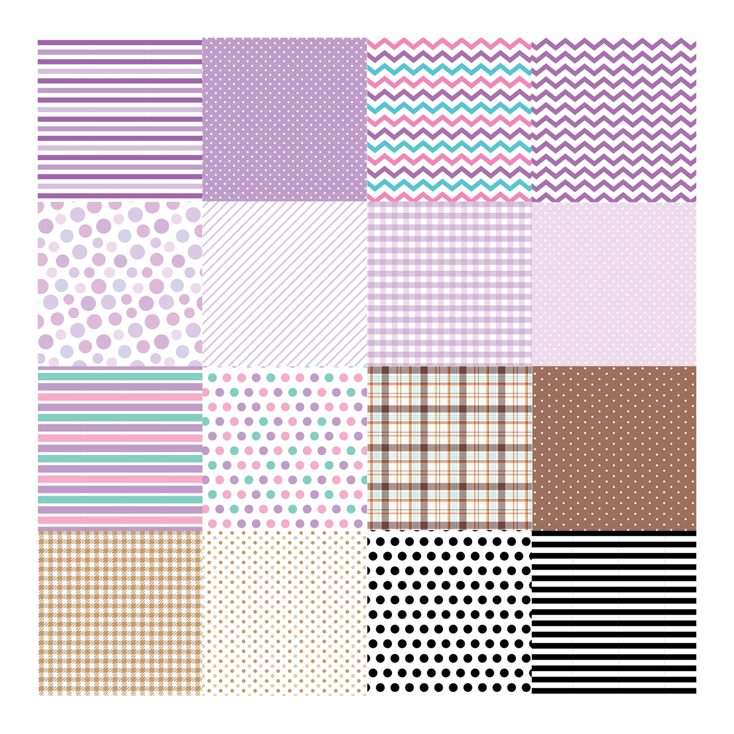 PTR Patterned Paper Pack - Stripes, Dots, and Plaids