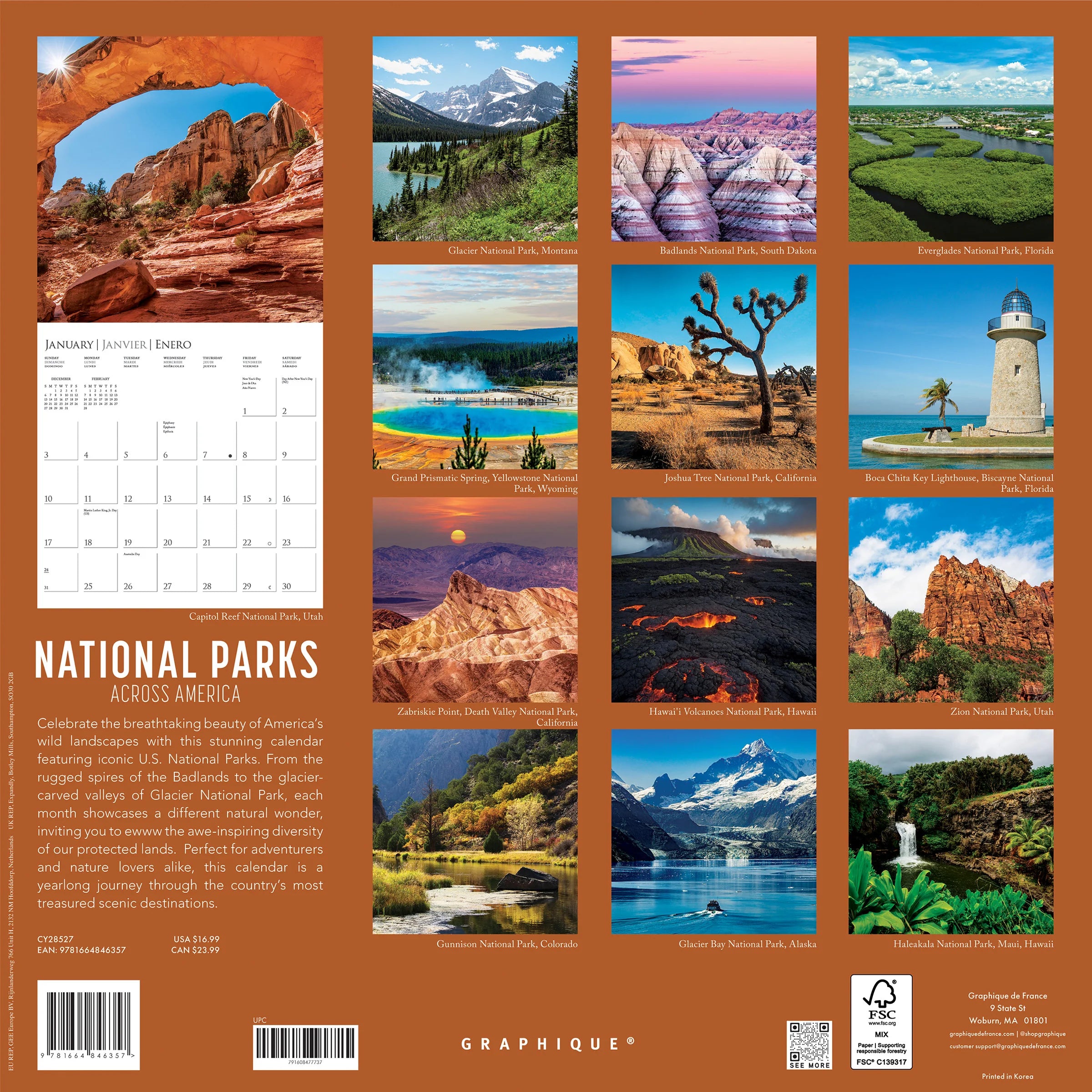 GRPH National Parks 2027 Wall Calendar