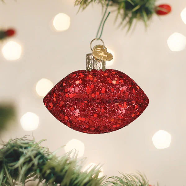 Old World Christmas Jeweled Lips Ornament