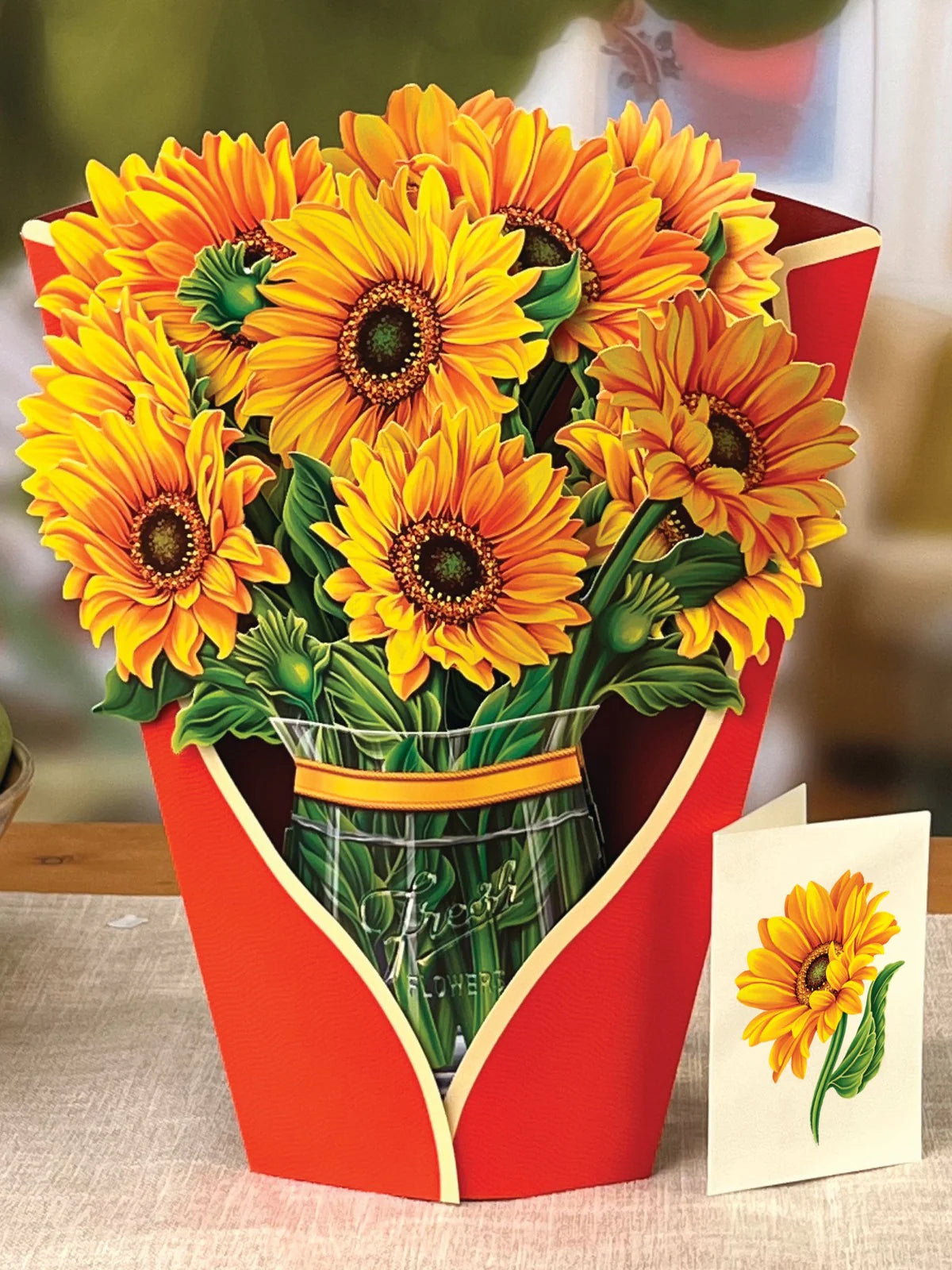 Sunflowers Pop Up Flower Bouquet Greeting Card    