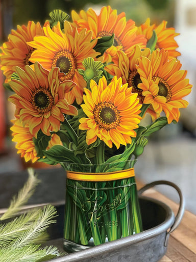 Sunflowers Pop Up Flower Bouquet Greeting Card    