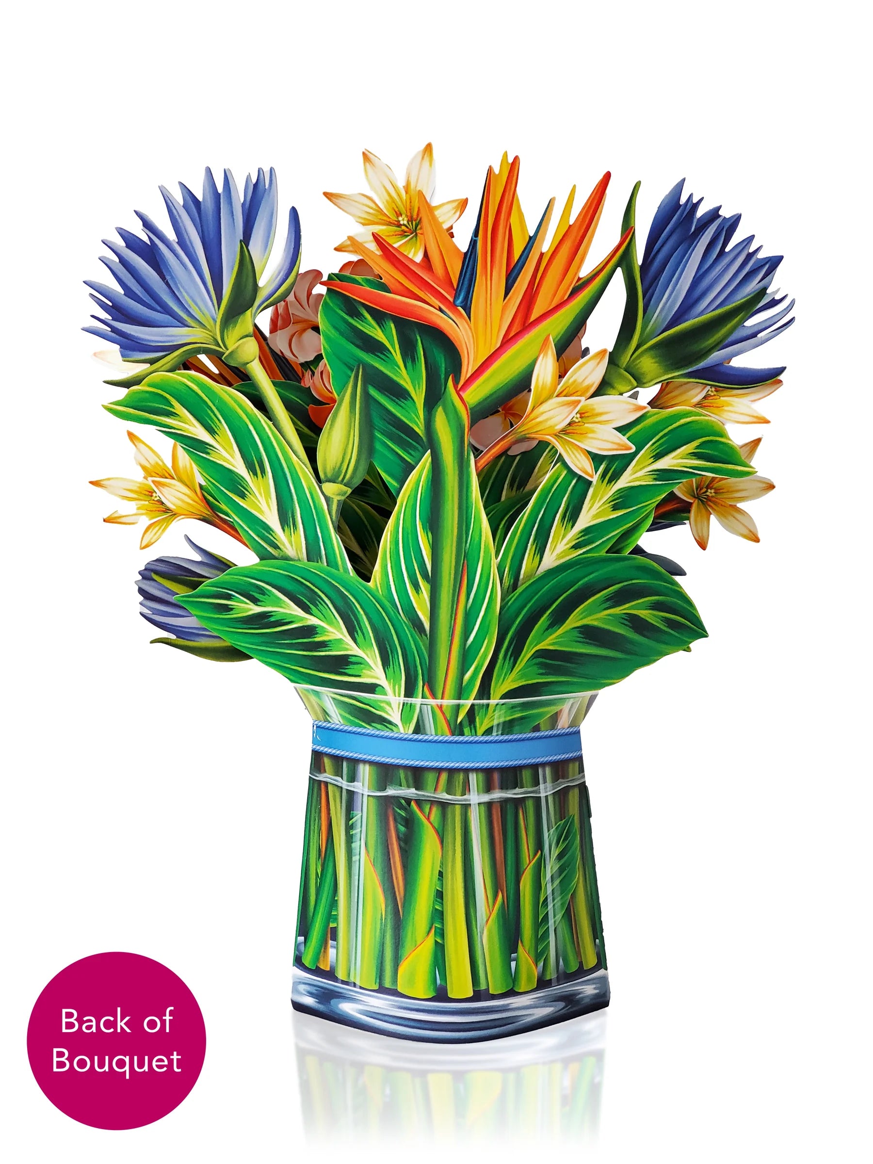 Tropical Blooms Pop Up Flower Bouquet Greeting Card    