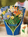 Tropical Blooms Pop Up Flower Bouquet Greeting Card    