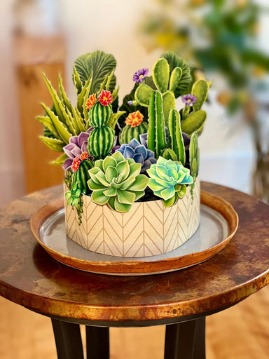 Cactus Garden Pop Up Flower Bouquet Greeting Card    