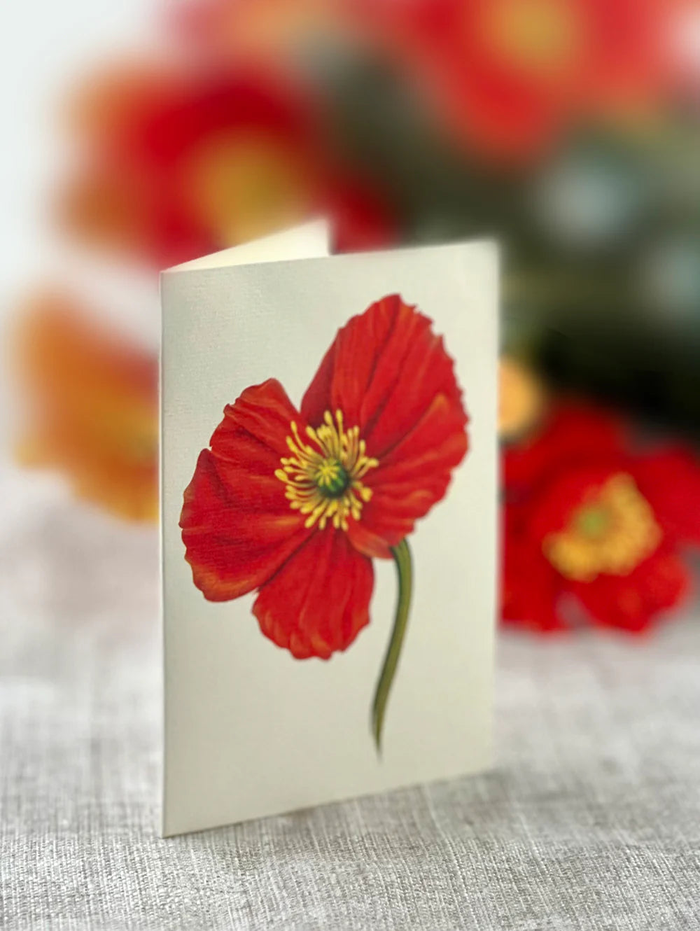 French Poppies Pop Up Flower Bouquet Greeting Card    