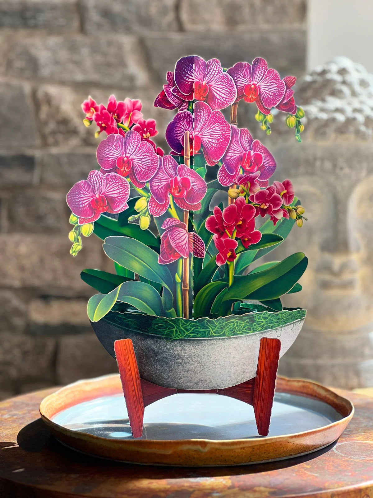 Orchid Oasis Pop Up Flower Bouquet Greeting Card    