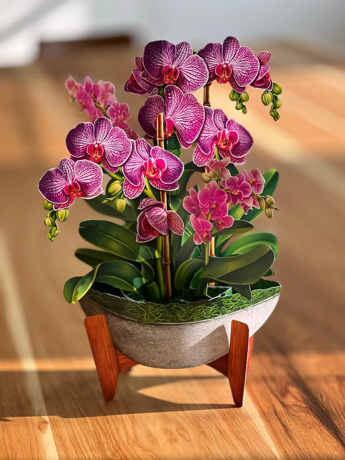 Orchid Oasis Pop Up Flower Bouquet Greeting Card    