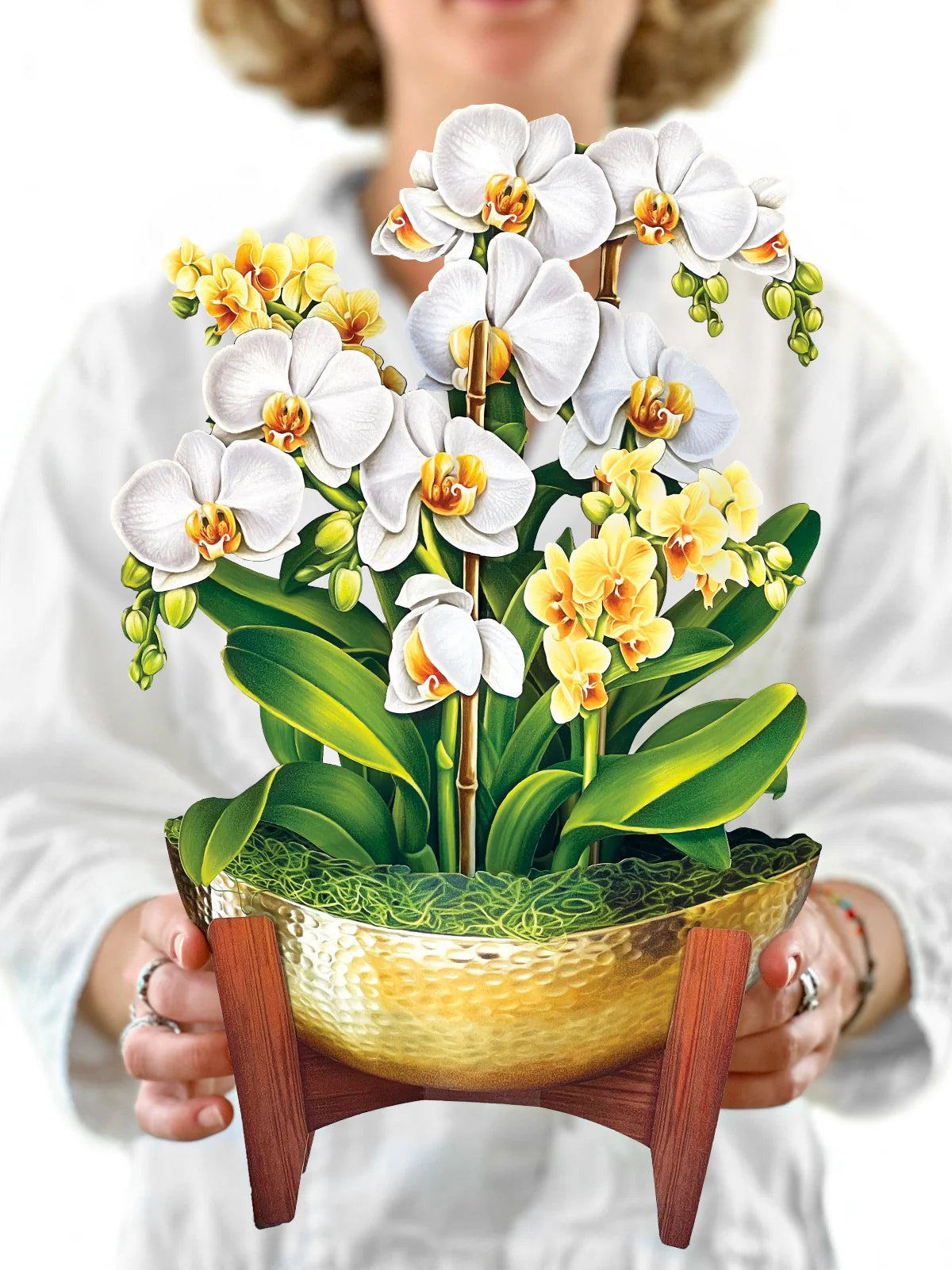 Serenity Orchid Pop Up Flower Bouquet Greeting Card    