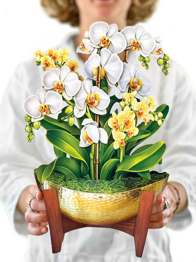 Serenity Orchid Pop Up Flower Bouquet Greeting Card    