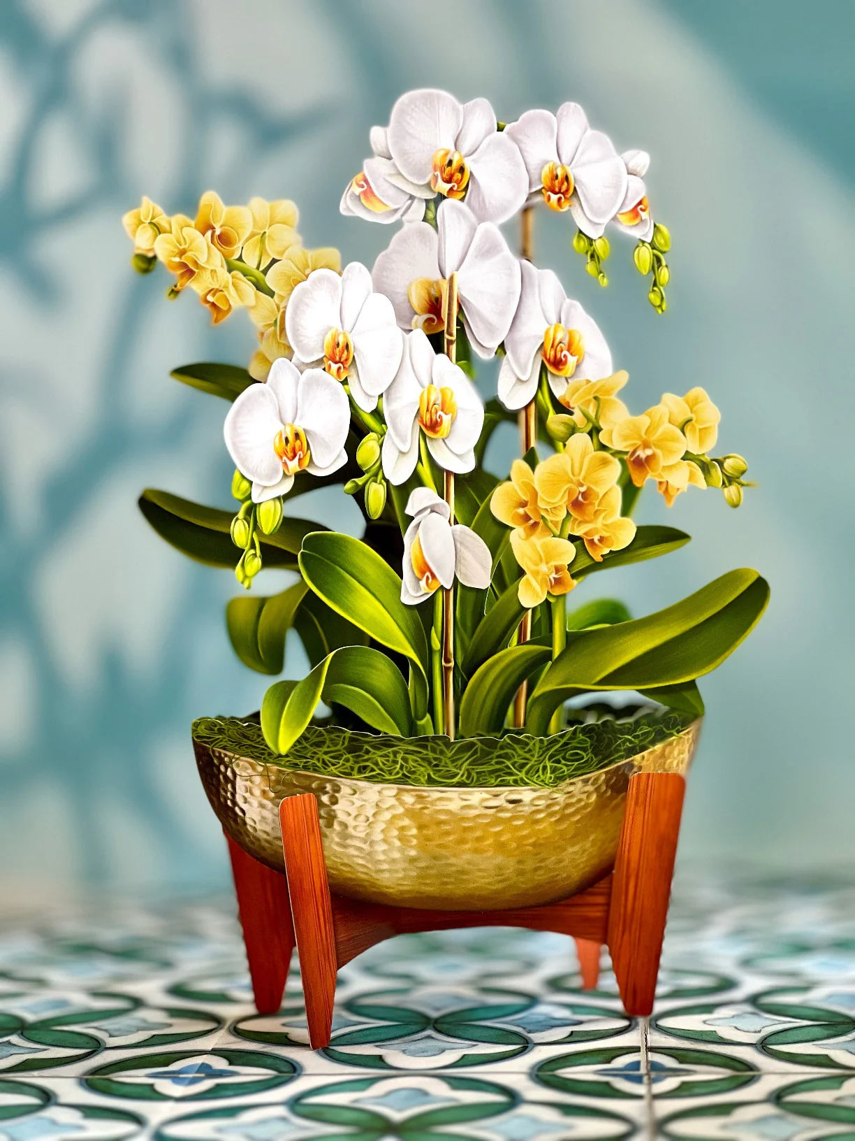 Serenity Orchid Pop Up Flower Bouquet Greeting Card    