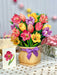Festive Tulips Pop Up Flower Bouquet Greeting Card    