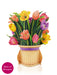Festive Tulips Pop Up Flower Bouquet Greeting Card    