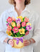 Festive Tulips Pop Up Flower Bouquet Greeting Card    