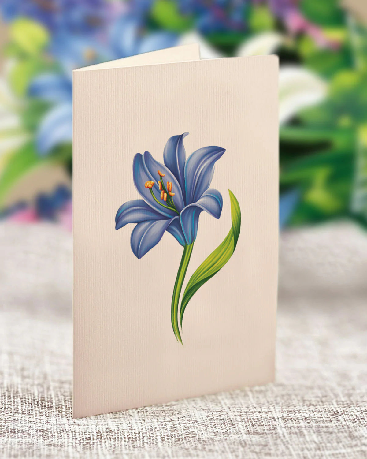 Lilies & Lupines Pop Up Flower Bouquet Greeting Card    