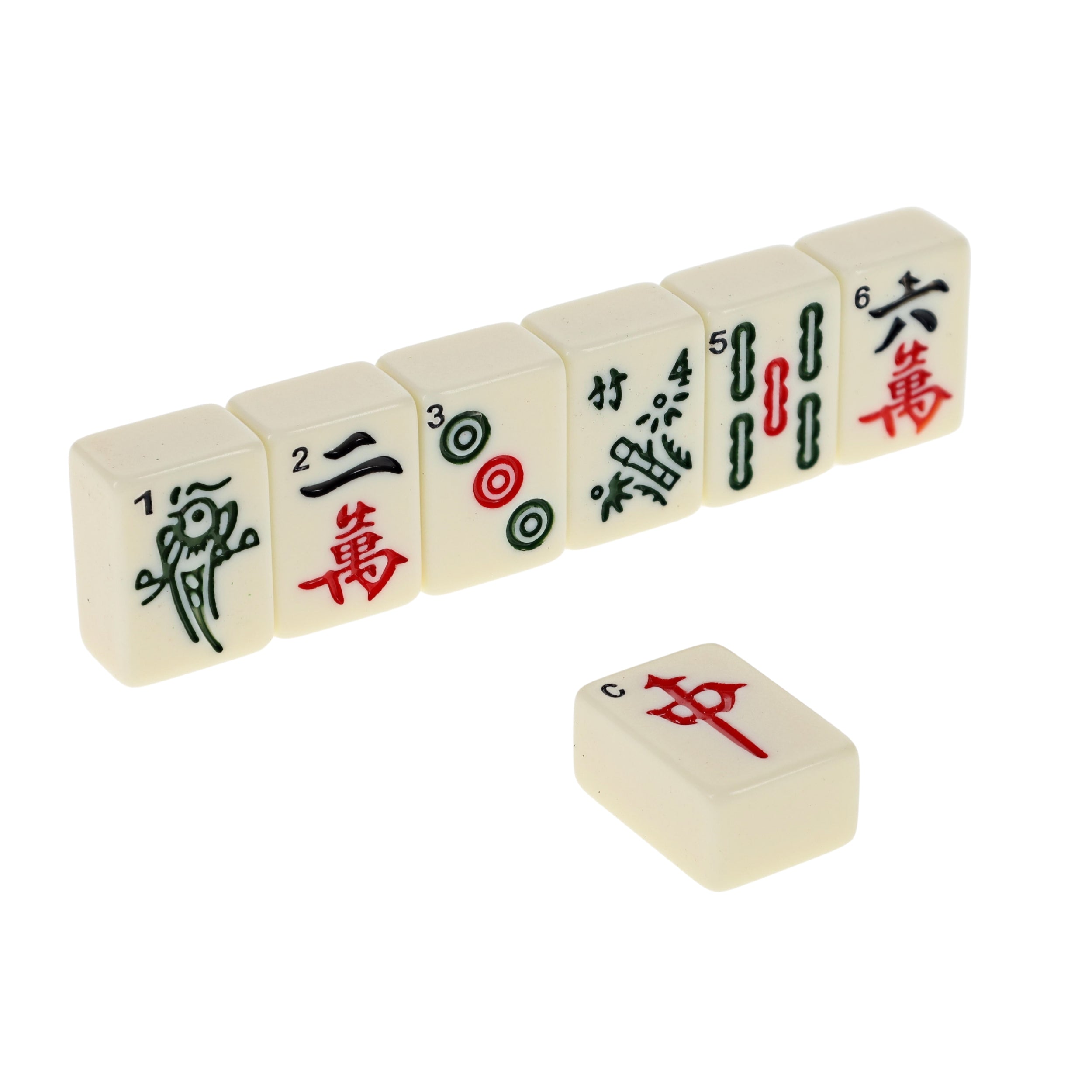 Traditional Chinese Mahjong Set Travel Size Red