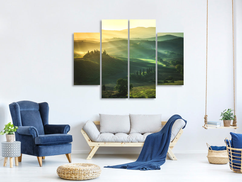4-piece-canvas-print-tuscany-val-dorcia-sunrise