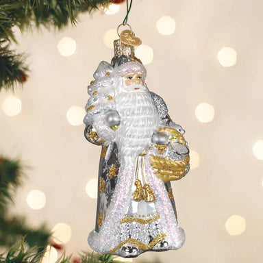 Old World Christmas Sterling Santa Ornament