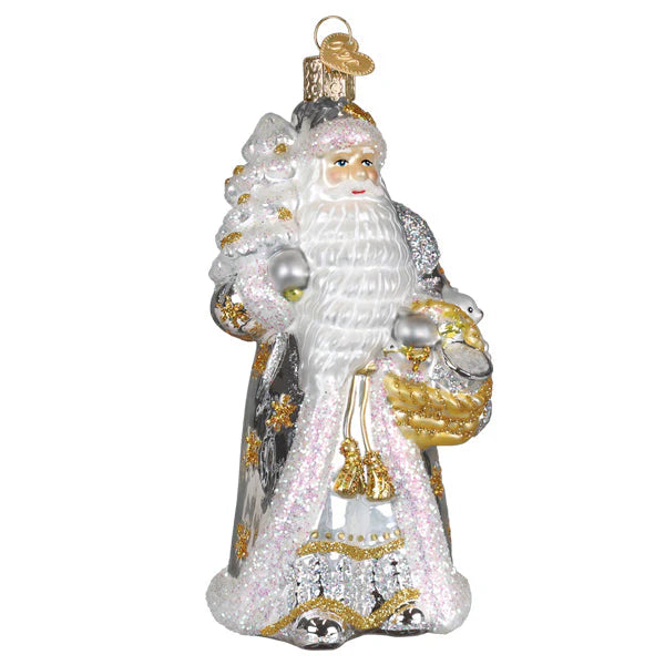 Old World Christmas Sterling Santa Ornament