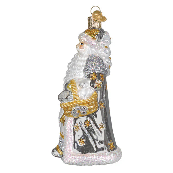 Old World Christmas Sterling Santa Ornament