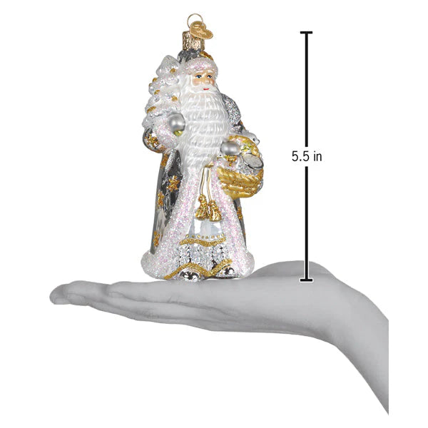 Old World Christmas Sterling Santa Ornament