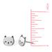Boma Shiny Cat Face w/ Black Resin Stud Earrings