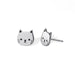 Boma Shiny Cat Face w/ Black Resin Stud Earrings