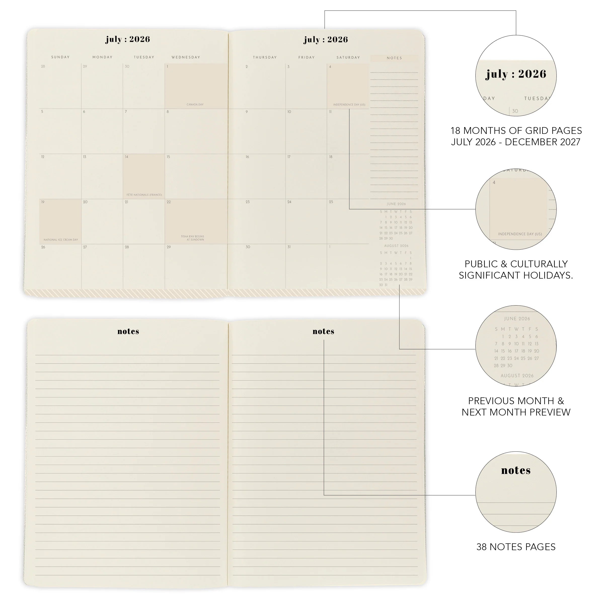 GRPH Scalloped Floral 2027 Engagement Calendar