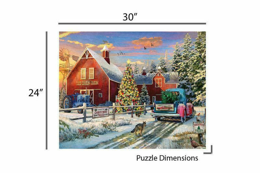Red Barn Tree Farm 1000 Piece Puzzle