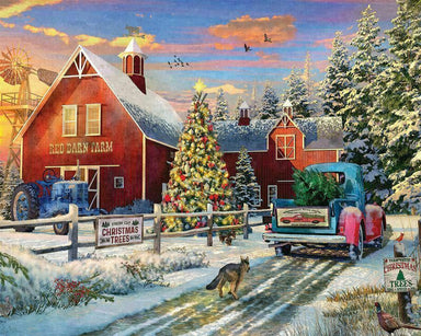 Red Barn Tree Farm 1000 Piece Puzzle