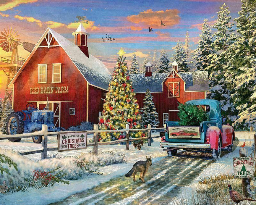 Red Barn Tree Farm 1000 Piece Puzzle