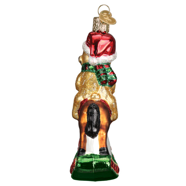 Old World Christmas Baby's First Christmas Rocking Horse Teddy Ornament    