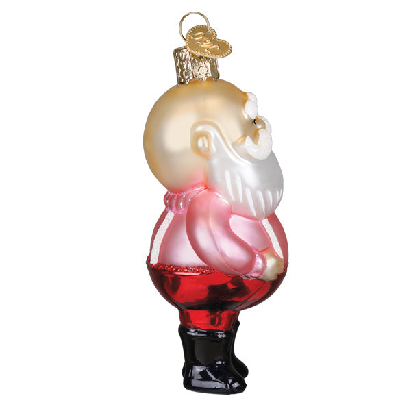 Old World Christmas Rudolph The Red Nose Reindeer Santa in Suspenders Ornament