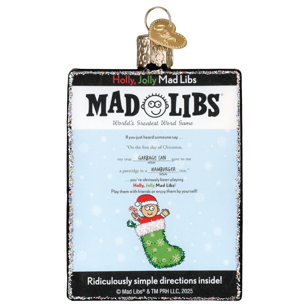 Old World Christmas Holly Jolly Mad Libs Ornament