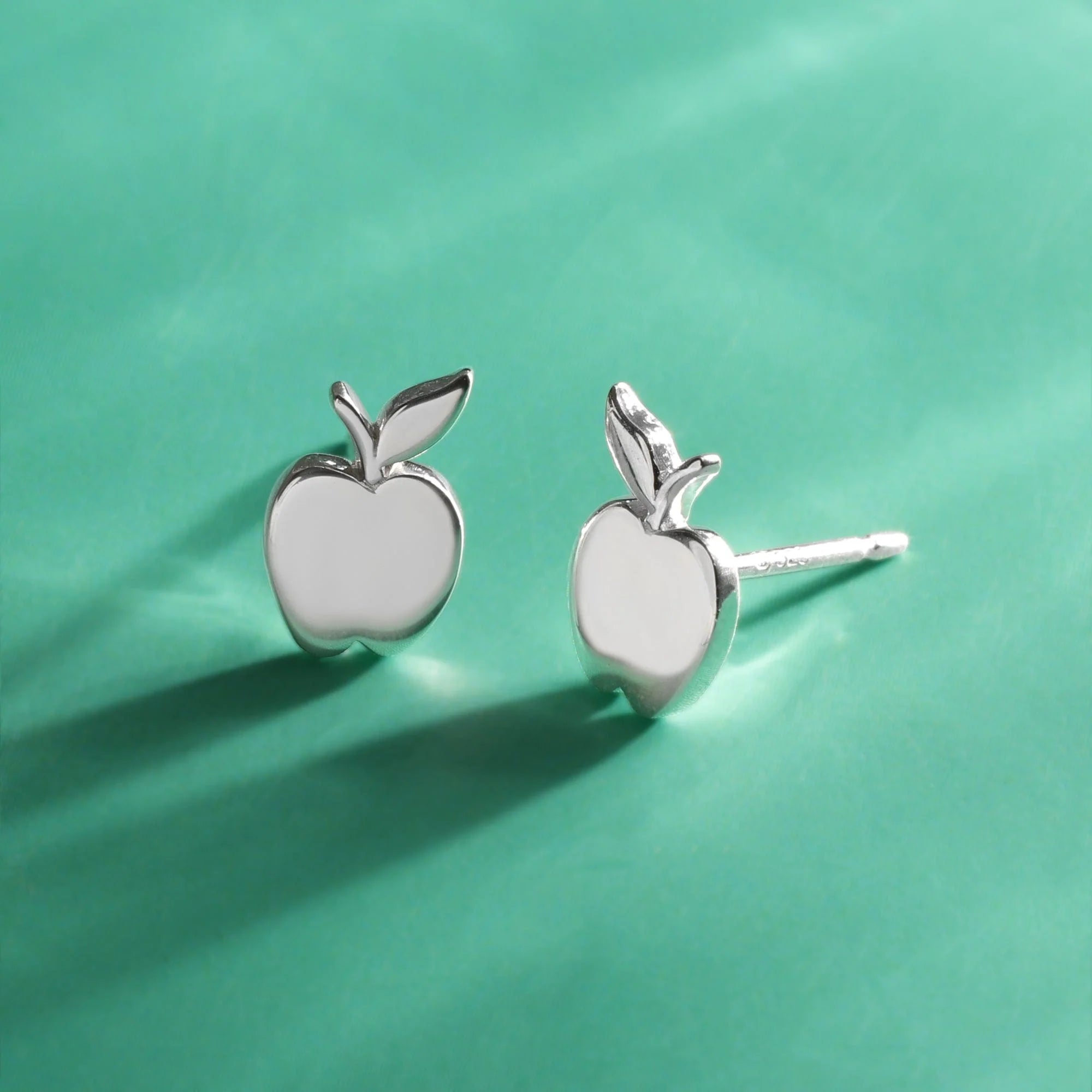 Boma Silver Crisp Apple Earring Studs