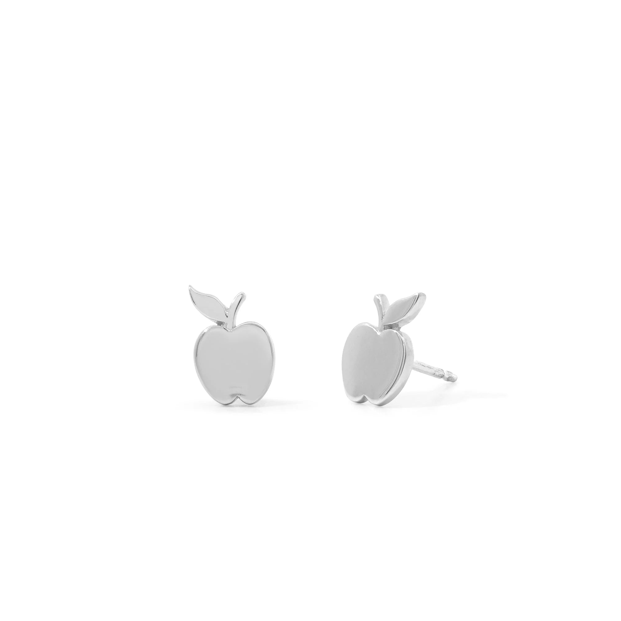Boma Silver Crisp Apple Earring Studs