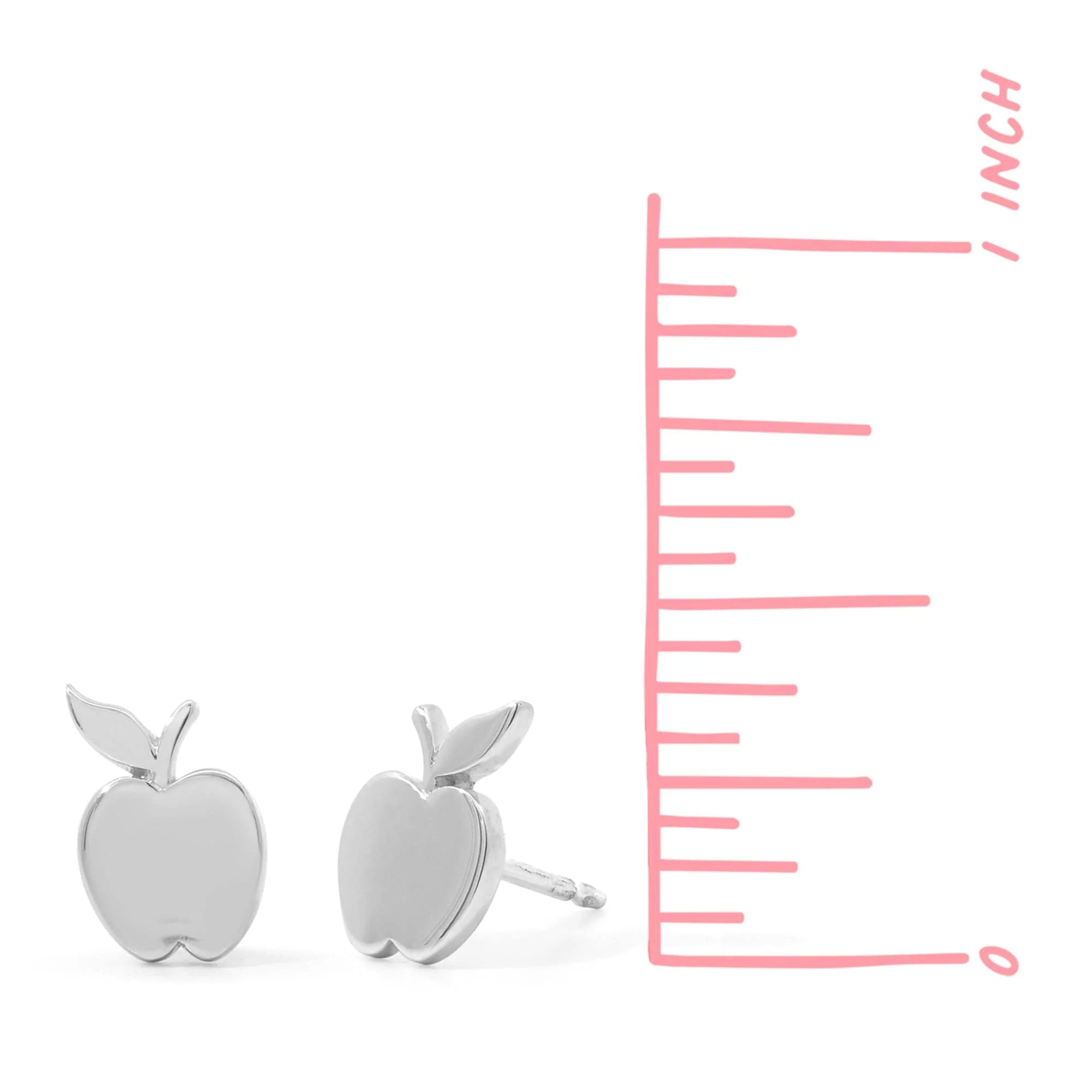 Boma Silver Crisp Apple Earring Studs