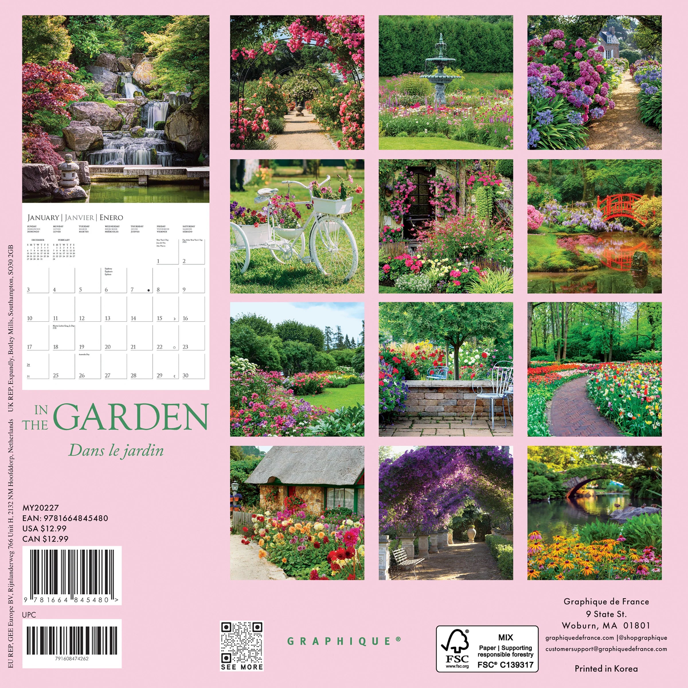 GRPH In the Garden 2027 Mini Wall Calendar