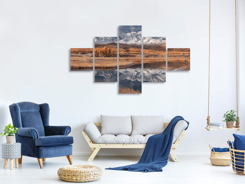 5-piece-canvas-print-mirror-for-mountains-iii
