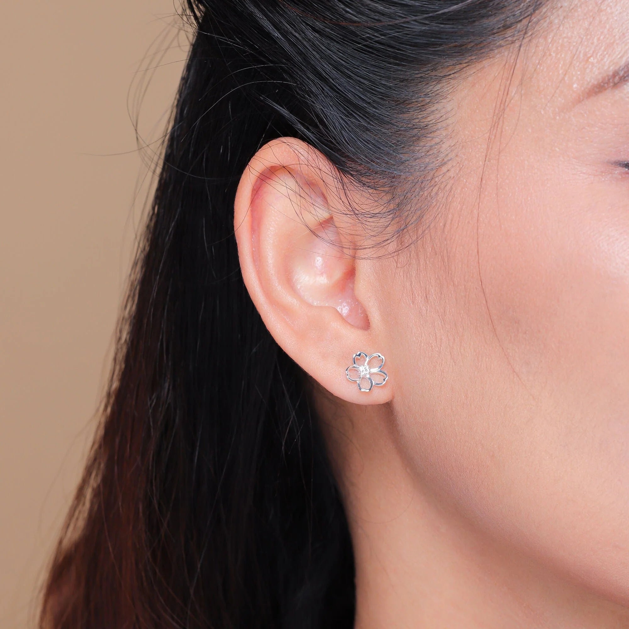 Boma Cherry Blossom Outline Studs