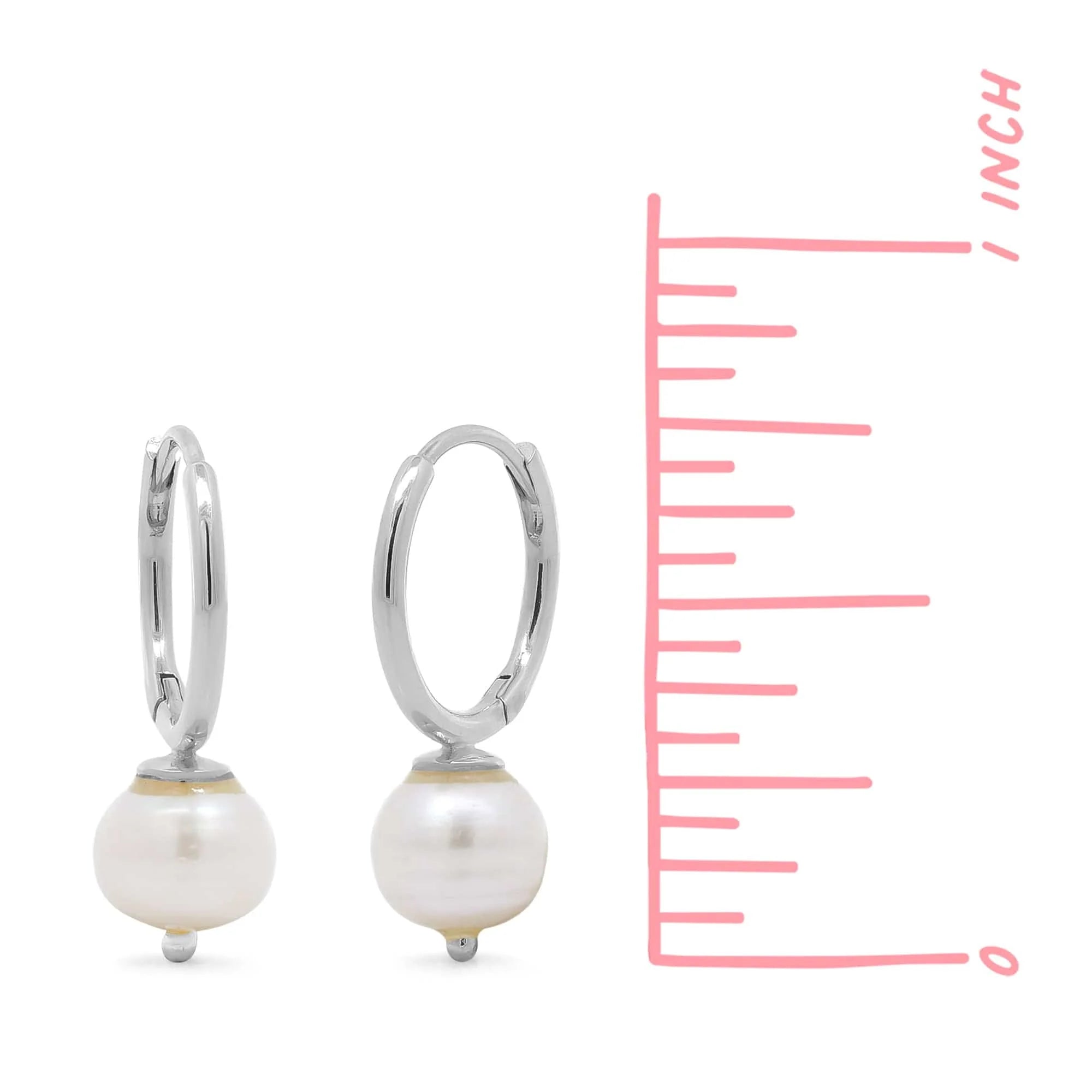 Boma Moonlit Pearl Huggie Earrings
