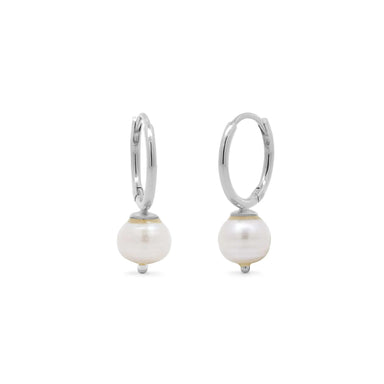 Boma Moonlit Pearl Huggie Earrings