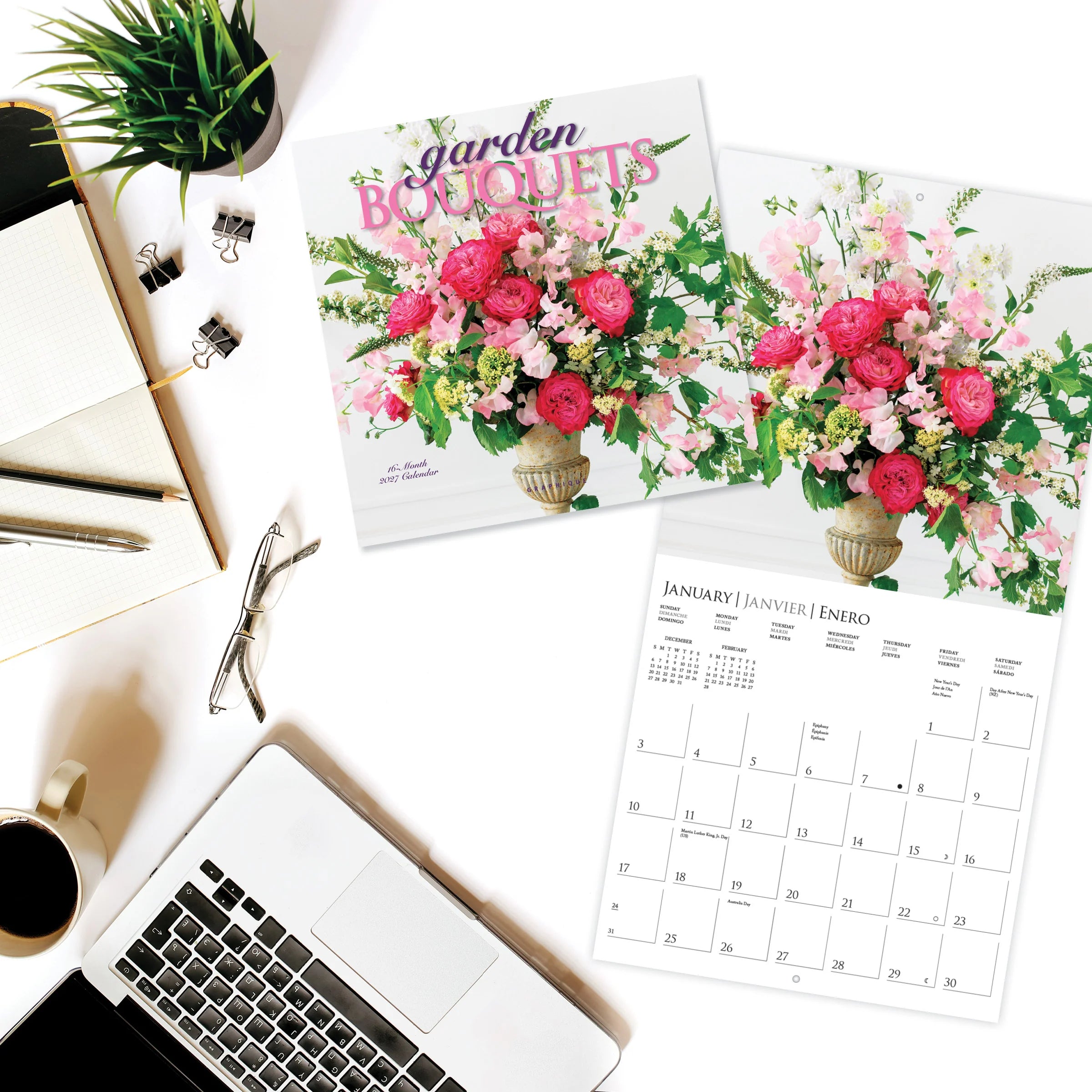 GRPH Garden Bouquets 2027 Mini Wall Calendar