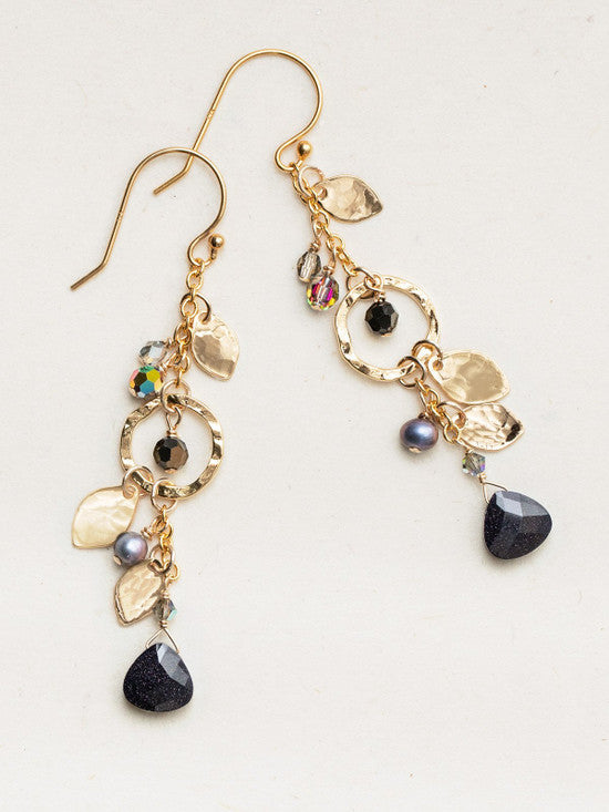 Holly Yashi Fairy Garden Drop Earrings - Galaxy Black    