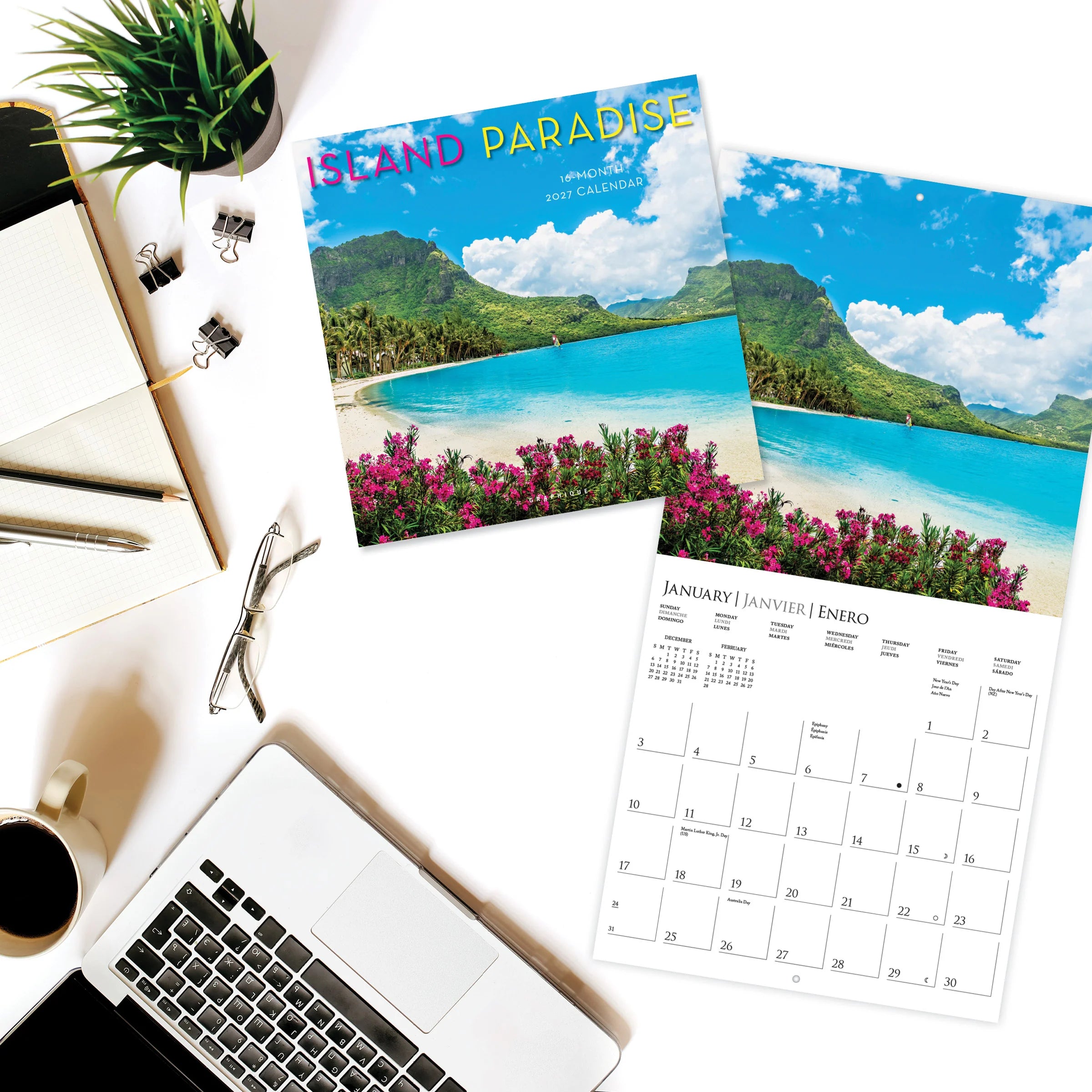 GRPH Island Paradise 2027 Wall Calendar