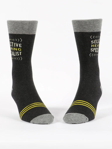 Blue Q Mens Crew Socks - Selective Hearing Specialist