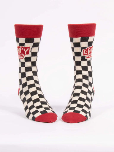 Blue Q Men's Crew Socks - Grumpy Old Man