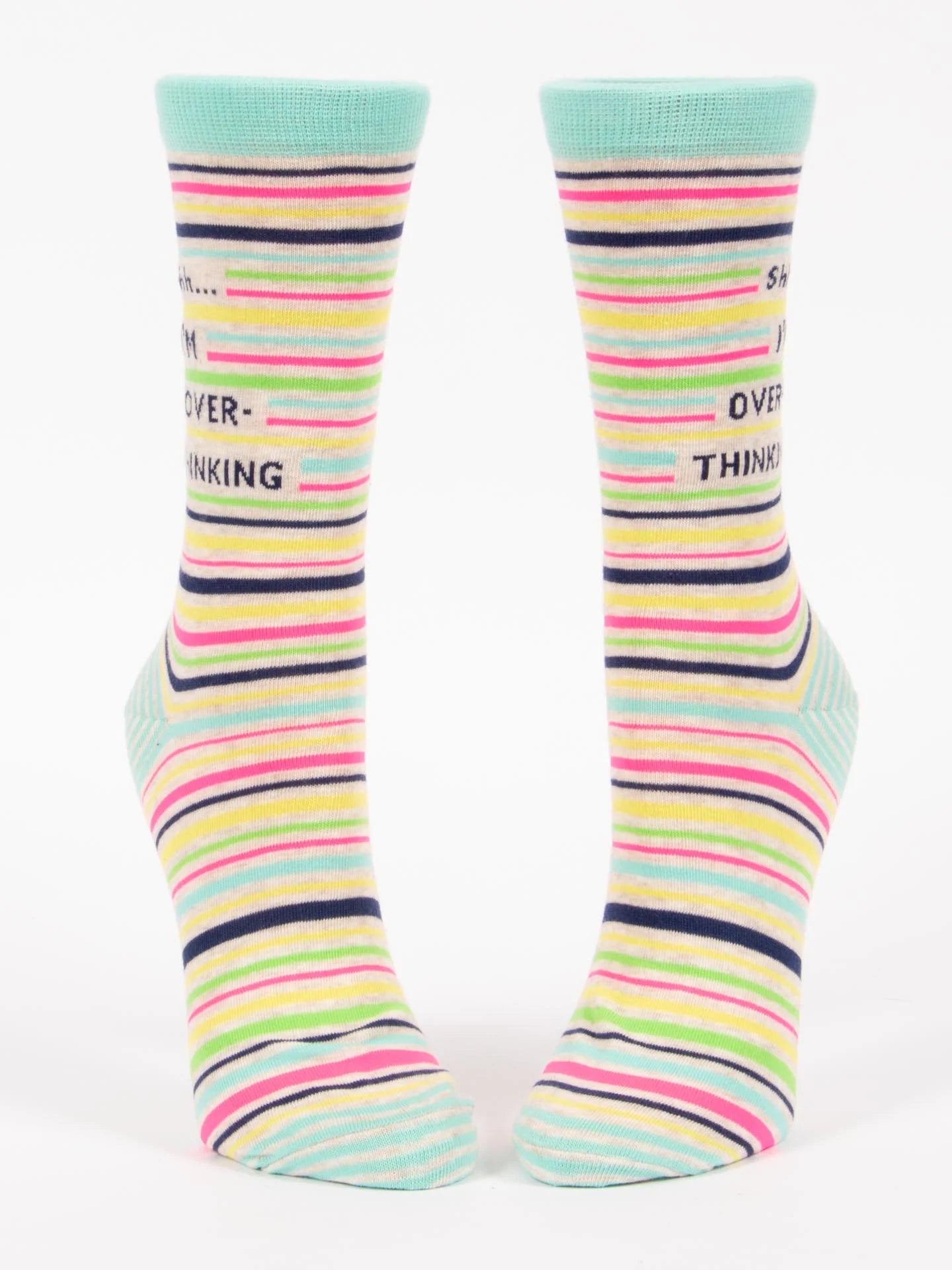 Blue Q Women's Crew Socks - Shhh.. I'm Over-Thinking
