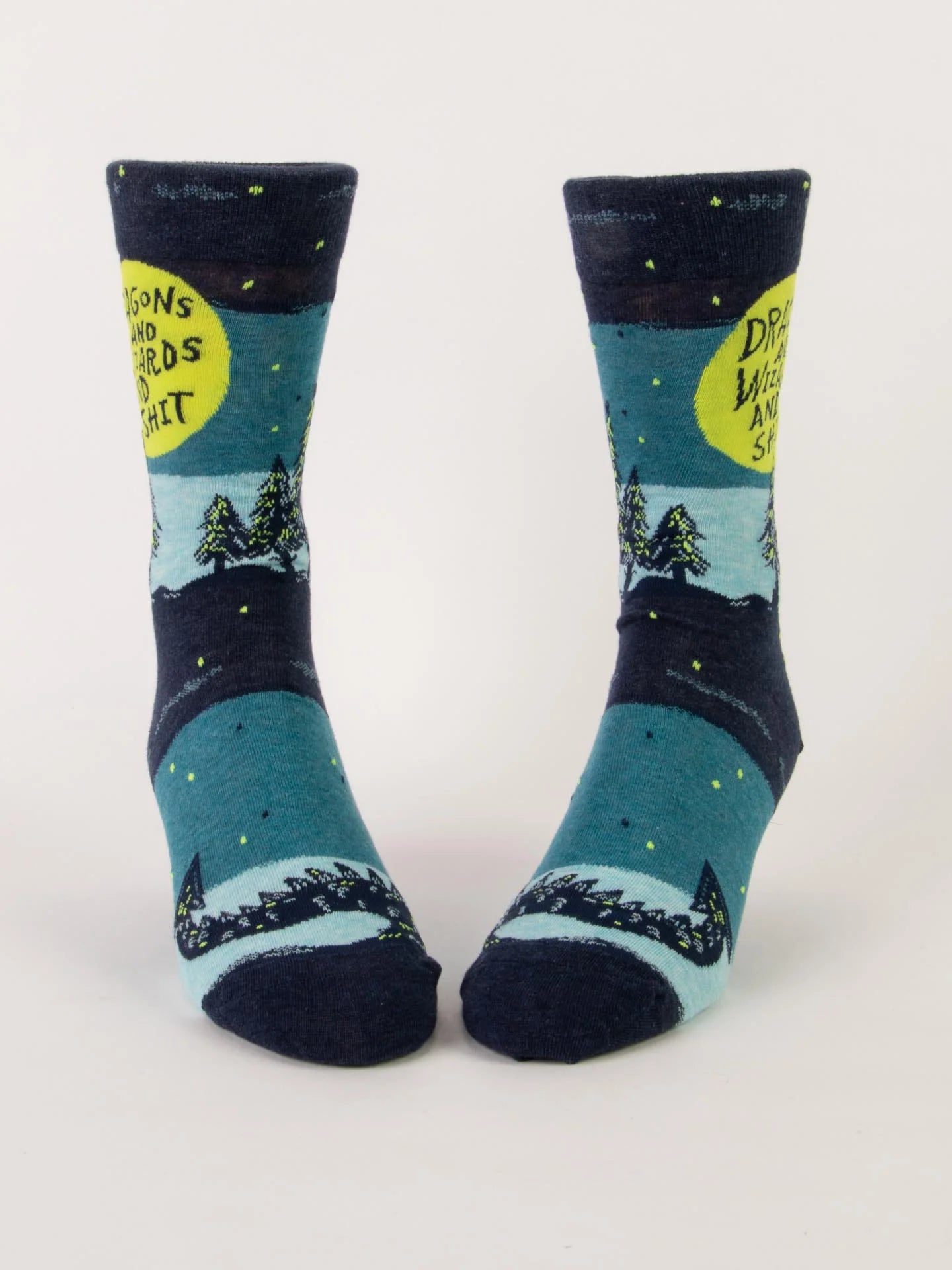 BLUQ Dragons And Wizards And Shit Men's Crew Socks